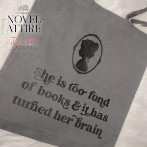 She Is Too Fond Of Books Silhouette Tote Bag | Louisa M Alcott