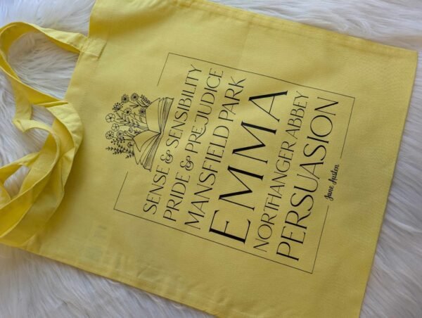 Typographic Jane Austen Book Tote Bag | The Works of Austen - Image 3